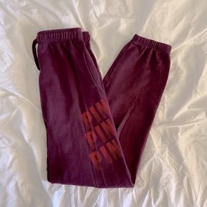 Victoria Secret Pink Maroon Joggers